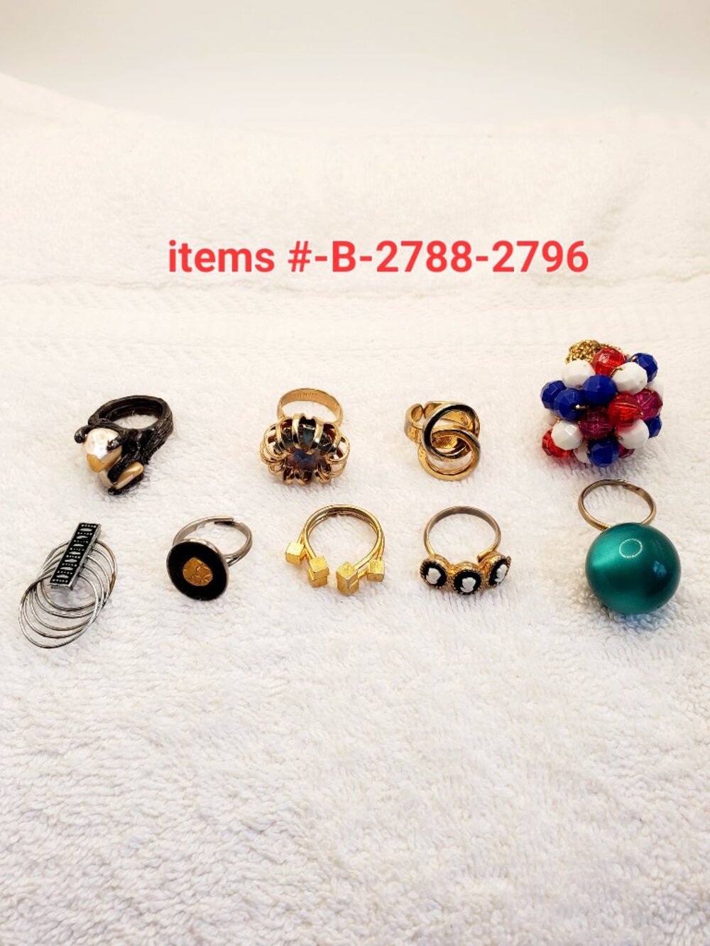 9 Rings ,items # B- 2788-2796,. wt. 65 grams.